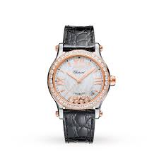 Chopard happy sport watches collection has sophisticated sporty chic look, illuminated by the presence of the luxury materials and a contemporary, sporty. Chopard Happy Sport 36mm Automatic 18ct Rose Gold Stainless Steel And Diamond Ladies Watch Watch Selector Goldsmiths