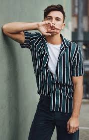 Black And White Striped Shirt With Jeans Men Justinliv With A Summer Outfit Idea With A White T Shirt Green Black Striped Short Sleeve Mens Fashion Smart Men Fashion Casual Outfits Mens Winter Fashion