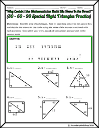 30 60 90 triangle rules and properties 30 60 90 triangle rules and properties. Right Triangles Special 30 60 90 Riddle Practice Worksheet Tpt