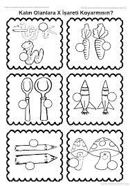 Ince Kalin Calisma Kagidi Okuloncesitr Preschool Kindergarten Calisma Boyama Sayfalari Isaretler