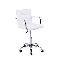 Homcom Pu Leather Height Adjustable Office Computer Chair 360 Degree Swivel Chair With Chrome Base And Castor Wheels Bar White Bar Stools Chair Computer Chair