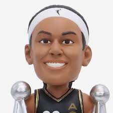 A'ja Wilson Las Vegas Aces 2023 WNBA Back To Back Champions Bobblehead FOCO