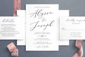 Simple Wedding Invitation Template Minimalist Wedding Etsy Simple Wedding Invitations Minimalist Wedding Invitations Wedding Invitations Elegant Simple
