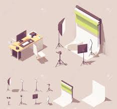 Vector Isometric Photo Studio Equipment Includes Lighting Equipment Royalty Free Cliparts Vectors And Stock Illustration Image 126597924