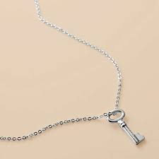 Fossil Jewelry Sterling Silver Jewelry Mini Sterling Key Necklace Ja4906 Key Necklace Skeleton Key Jewelry Fossil Jewelry