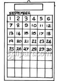 Duke university basketball clipart to use with cricut explore. Black And White September Calendar Royalty Free Clipart Picture