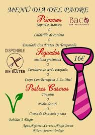 Cuando es en este este año y el próximo. Menu Especial Dia Del Padre Picture Of Bar Restaurante Baco Salamanca Tripadvisor