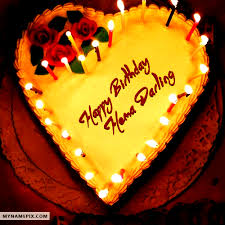 Birthday Cake With Candles Images Download The Name Hema Darling Is Generated On Candles Heart Birthday Cake With Name Image Download And Share Down In 2020 Heart Birthday Cake Cake Name Birthday Wishes Cake