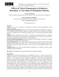 This employee handbook contains information about the employment policies and practices and expectations of employees, including standards of conduct of employees, of media one marketing group (company) in effect at the time of publication. Pdf Effects Of Talent Management On Employee Retention A Case Study Of Hospitality Industry