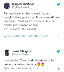 He was clearly not happy with the last half a year. Chelsea Fans Tammy Abraham Is Better Than Alvaro Morata The Real Chelsea Fans