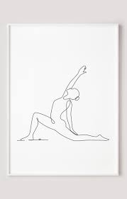 Yoga Pose Line Drawing Print Printable Abstract Wall Art Yoga Print Black And White One Line Art Strichzeichnung Strichzeichnung Kunst Abstrakte Wandkunst