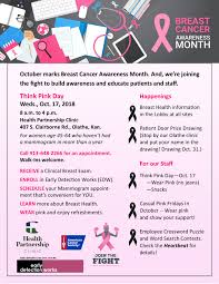 According to breastcancer.org, one in eight women will develop breast cancer in their lifetime. Join The Fight Against Breast Cancer Education And Awareness Key For Women Health Partnership Clinic