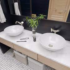 Bathroom sinks are often taken for granted. 18 Round Ceramic Above Mount Bathroom Basin Vessel Sink Contemporary Bathroom Sinks By Buildcom Houzz