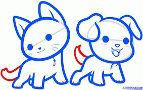 How To Draw Kawaii Animals Step By Step Anime Animals Anime Cute Dog Drawing Cat And Dog Drawing Dog Drawing Simple