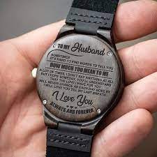 Men Watch Husband Watch Great Gift For Husband Engraving Wooden Watch Gifts For Fiance Great Gifts For Dad Romantic Gifts For Him