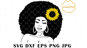 Download Afro Woman With A Sunflower Svg Natural Hair Svg Didiko Designs