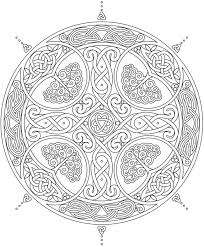 Celtic Cross Mandala With Trees And Hearts Welcome To Dover Publications Celtic Coloring Celtic Mandala Celtic Art