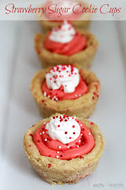 Once frozen, package the frosted cookies between layers of waxed paper in a container for up to 2 months. Strawberry Sugar Cookie Cups Soft Pillsbury Sugar Cookie Dough Filled With Strawberry Marshmal Cookie Cups Recipe Valentines Desserts Easy Soft Sugar Cookies