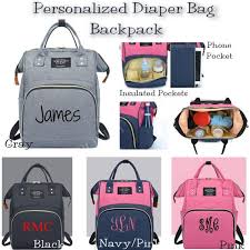 Diaper Bag Backpack Mummy Monogrammed Baby Diaper Bag Backpack Etsy