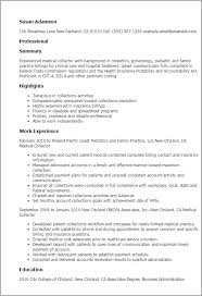 medical collector resume template