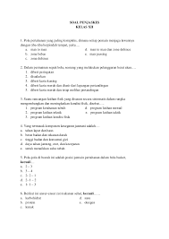 Soal uas semester ganjil mata pelajaran pjok kelas 5 kurikulum 2013 k 13 terdiri dari soal pilihan ganda isian singkat dan uraian. Soal Penjaskes Sma Kelas Xii