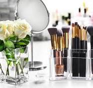 Tbestmax 6 Slot Acrylic Makeup Brushes Holder Organizer, Clear Eyebrow Pen  Container Cosmetics Storage