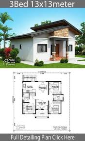Home Design Plan 13x13m With 3 Bedrooms Cool House Designs Simple House Design Small House Design