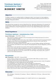 Read our report on di. Veterinary Assistant Resume Samples Qwikresume