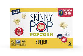 Amazon Com Skinnypop Microwave Butter Popcorn Bags Healthy Snacks 2 3oz Microwavable Bags Pack Of 36 Grocery Gourmet Food