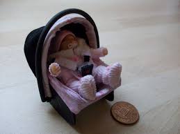 Dolls House Ooak Sculpt Baby Girl Car Seat Baby Carrier 1 12 Scale Baby Girl Car Seats Baby Car Seats Baby Barbie