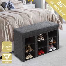An elegant fusion of style and utility our shoe storage bench will give you the ability to take back your home. Seville Classics Foldable Tufted Shoe Storage Ottoman Bench