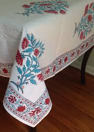 Floral Block Printed Table Cloth Block Print Table Cloth Prints