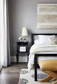 Can yellow bedroom benches be returned? Black Metal Frame Bed With Mustard Yellow X Benches Transitional Bedroom