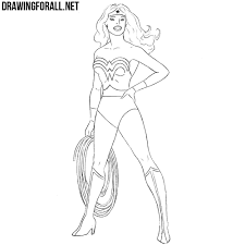 Let's start with the girl's head, sketching it in the form of an oval, under which we will sketch a spine line. How To Draw Wonder Woman Drawingforall Net