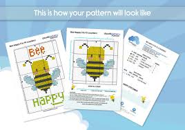 Looking for your next counted cross stitch project? Free Bee Happy Kids Friendly Pattern Digital Cross Stitch Pattern