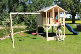 Stelzenhaus Tobi Mit Rutsche Und Doppelschaukel Sandkasten Garten Pfahlbau Kinder Spielhaus Garten