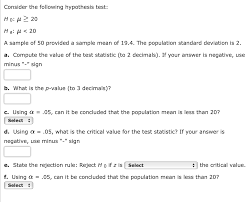 Solved Consider The Following Hypothesis Test H0 U20 H A Chegg Com