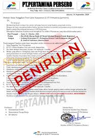 Check if recruitment.pertamina.com is down or having other problems. Salah Surat Panggilan Tes Calon Karyawan Pt Pertamina Oktober 2020 Turnbackhoax Id