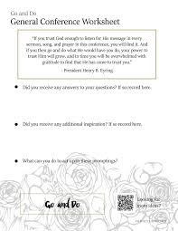 Free Printable General Conference Worksheets Canary Jane In 2020 Visiting Teaching Handouts General Conference Relief Society Activities