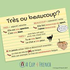 Difference Between Tres And Beaucoup In French French Language Lessons Basic French Words French Flashcards
