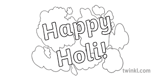 Happy holi holi drawing line art design for happy holi for holi. Happy Holi Text Holi Festival Colouring Sheet Ks1 Black And White Rgb