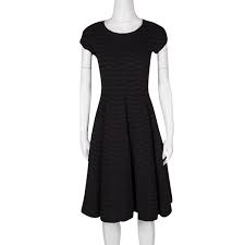 Shop the latest fit flare knit dress deals on aliexpress. Armani Collezioni Black Chevron Pattern Textured Knit Fit And Flare Dress M Armani Collezioni Tlc