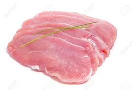 If we told them what was inside they would say eww! Some Slices Of Raw Turkey Meat On A White Background Stock Photo Picture And Royalty Free Image Image 20839158