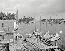 Miami River Mooring 1910 High Resolution Photo Shorpy Historical Photos Canvas Art Prints Biscayne