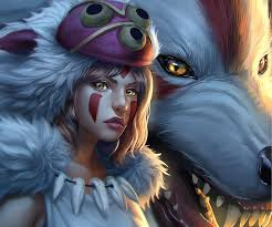 Wolfy hair gets darker at the ends white wolf female. Hd Wallpaper Princess Mononoke Wallpaper Girl Anime Art View White Wolf Wallpaper Flare