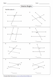 When parallel lines are cut by a transversal line, any one acute angle formed and any one obtuse angle formed are supplementary. 31 Angles In Transversal Worksheet Answer Key Worksheet Resource Plans