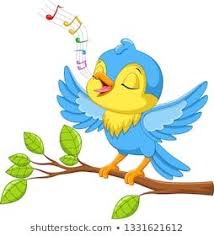 Cartoon Bird On Tree Drawing Pin On Ptaki