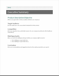 It is often written to share with individuals who may not have time to review the entire report. Executive Summary