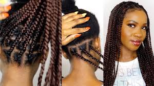 Part your hair for individual braid installation. Knotless Box Braids How To Do Knotless Box Braids On Yourself How To Do Knotless Box Braids Box Braids Braided Hairstyles Tutorials
