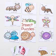 Free printable puzzles for kids. Insect Theme Printable Puzzles Fun With Mama